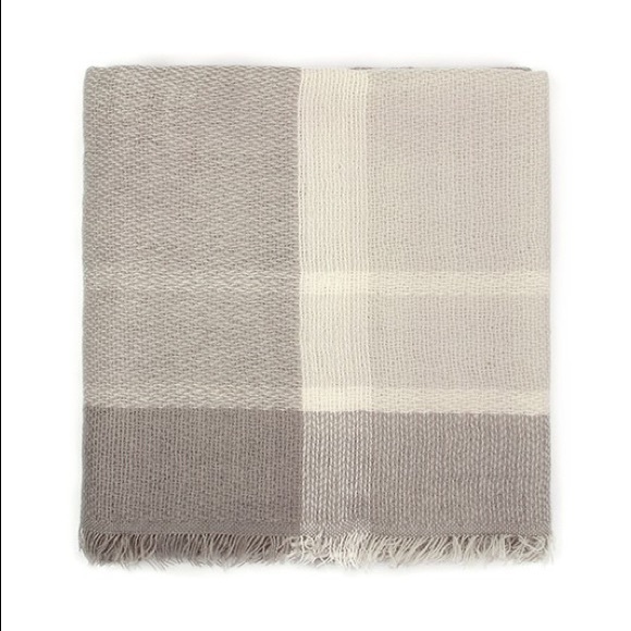 FINALLY HAVE YOU TARTAN BLANKET SCARF-LIGHT GRAY - Picture 4 of 11